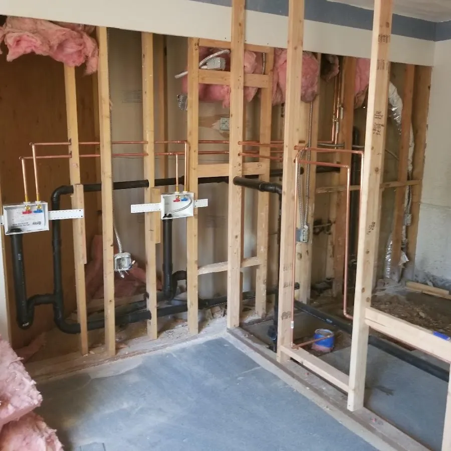 Copper pipe rough-in and plumbing installation in Topsfield
